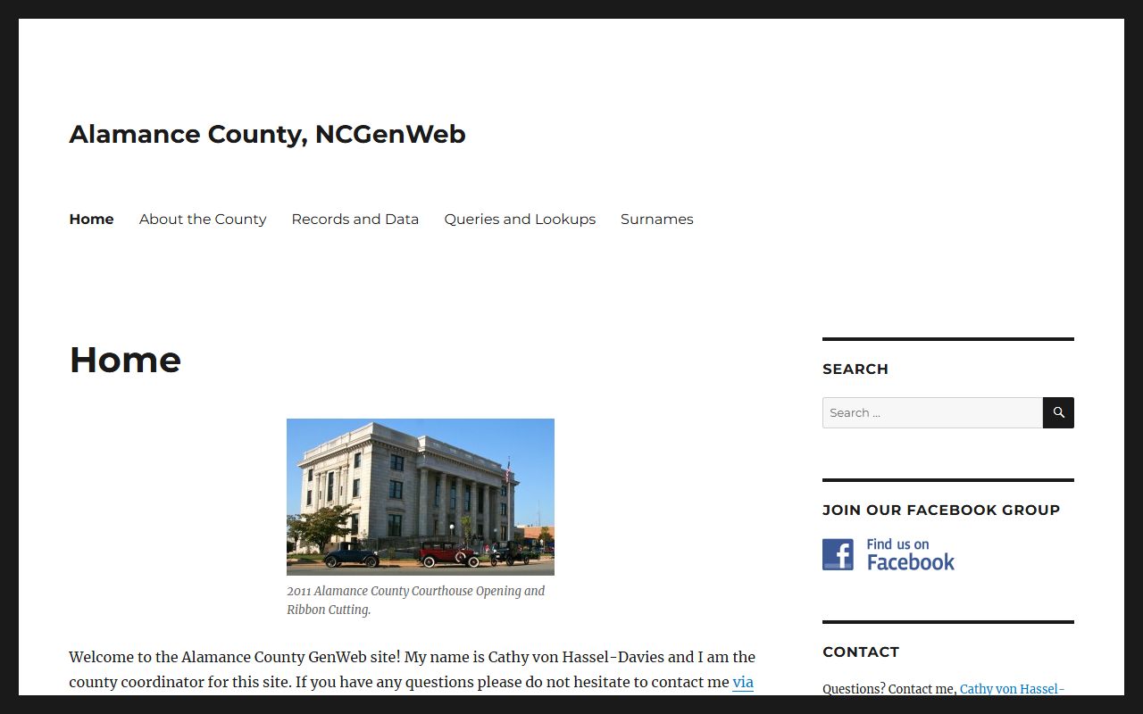 Alamance County NCGenWeb page showing dissolution of marriage record resources