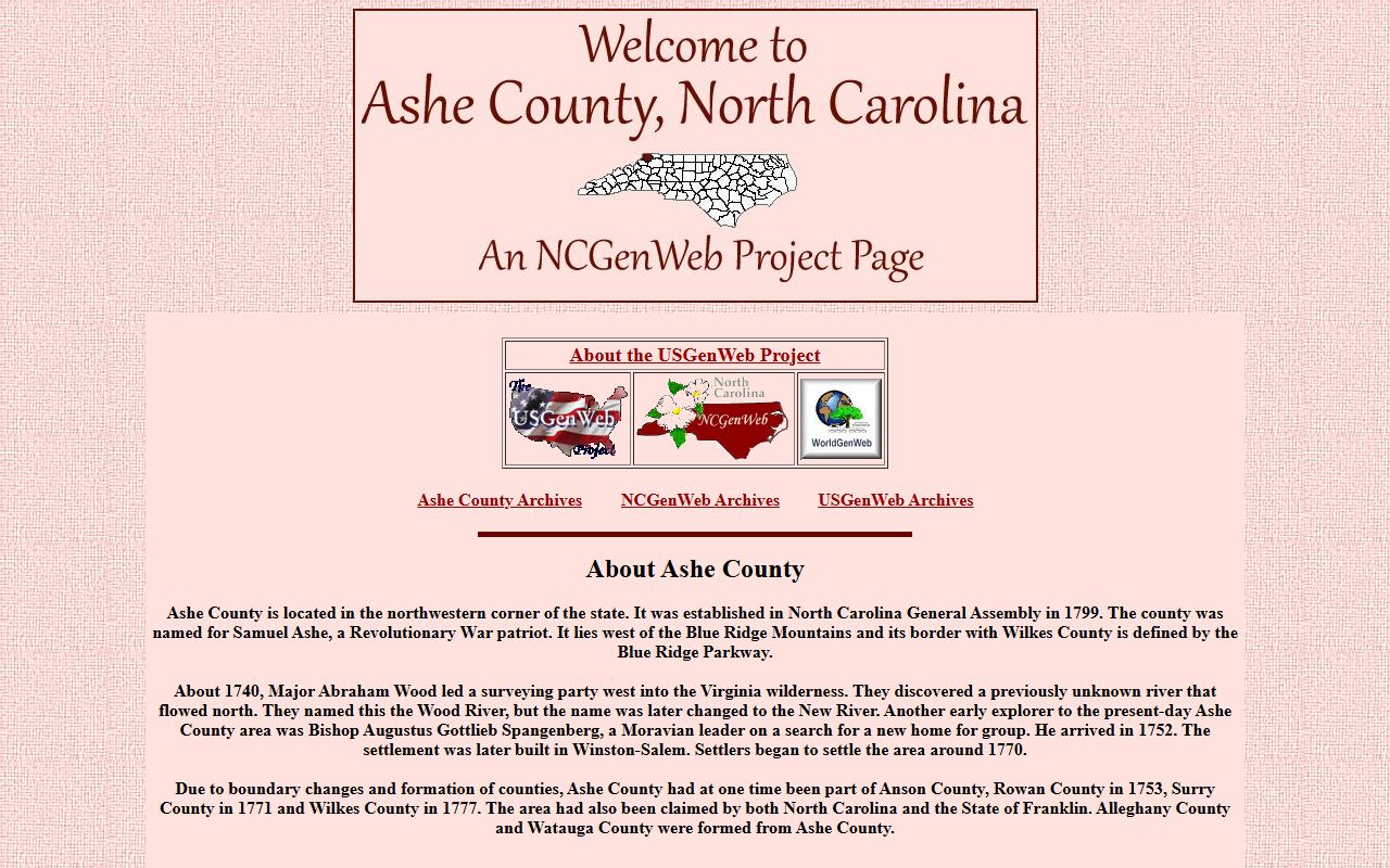 Ashe County NCGenWeb page with dissolution of marriage research resources