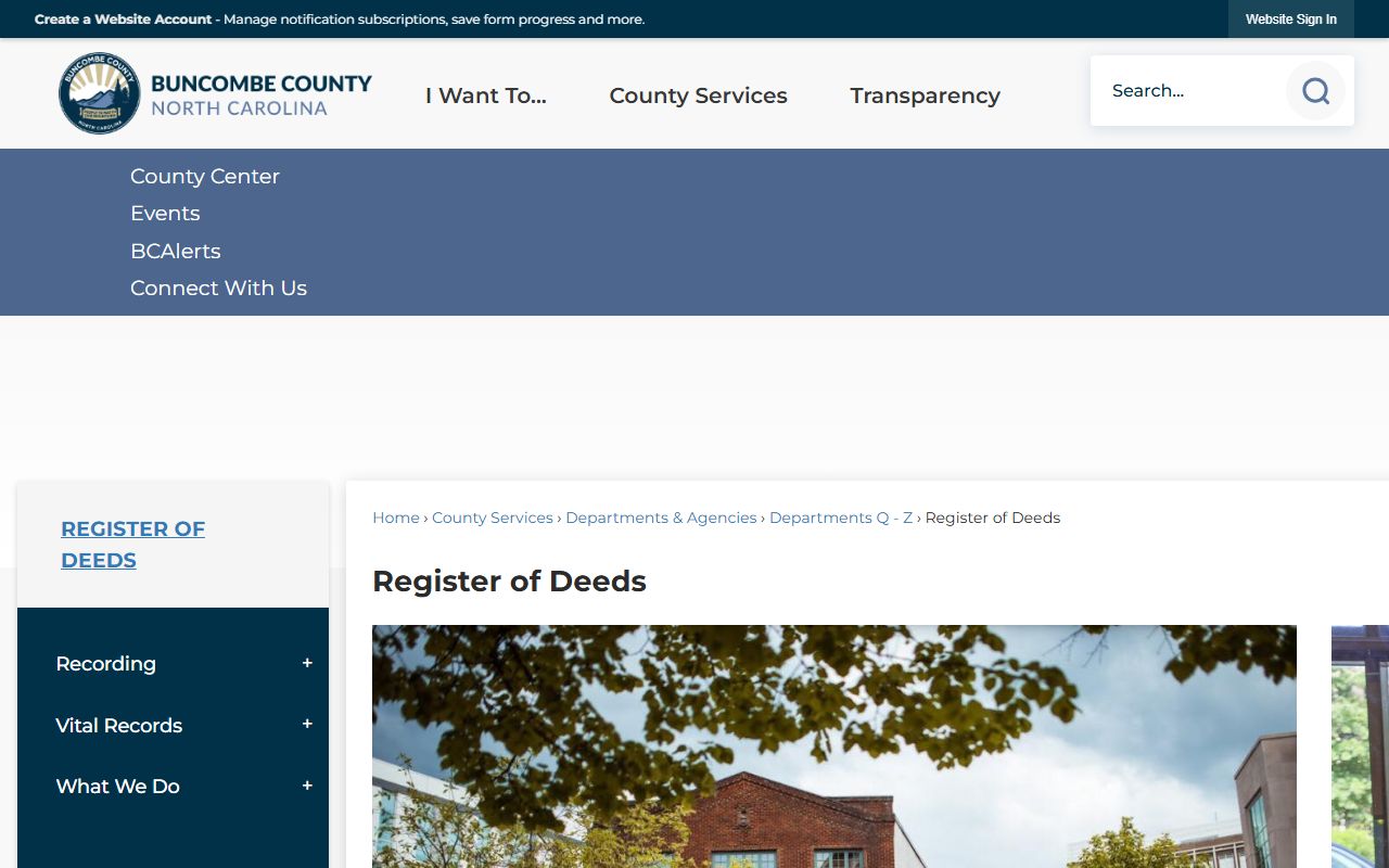Buncombe County Register of Deeds dissolution of marriage records