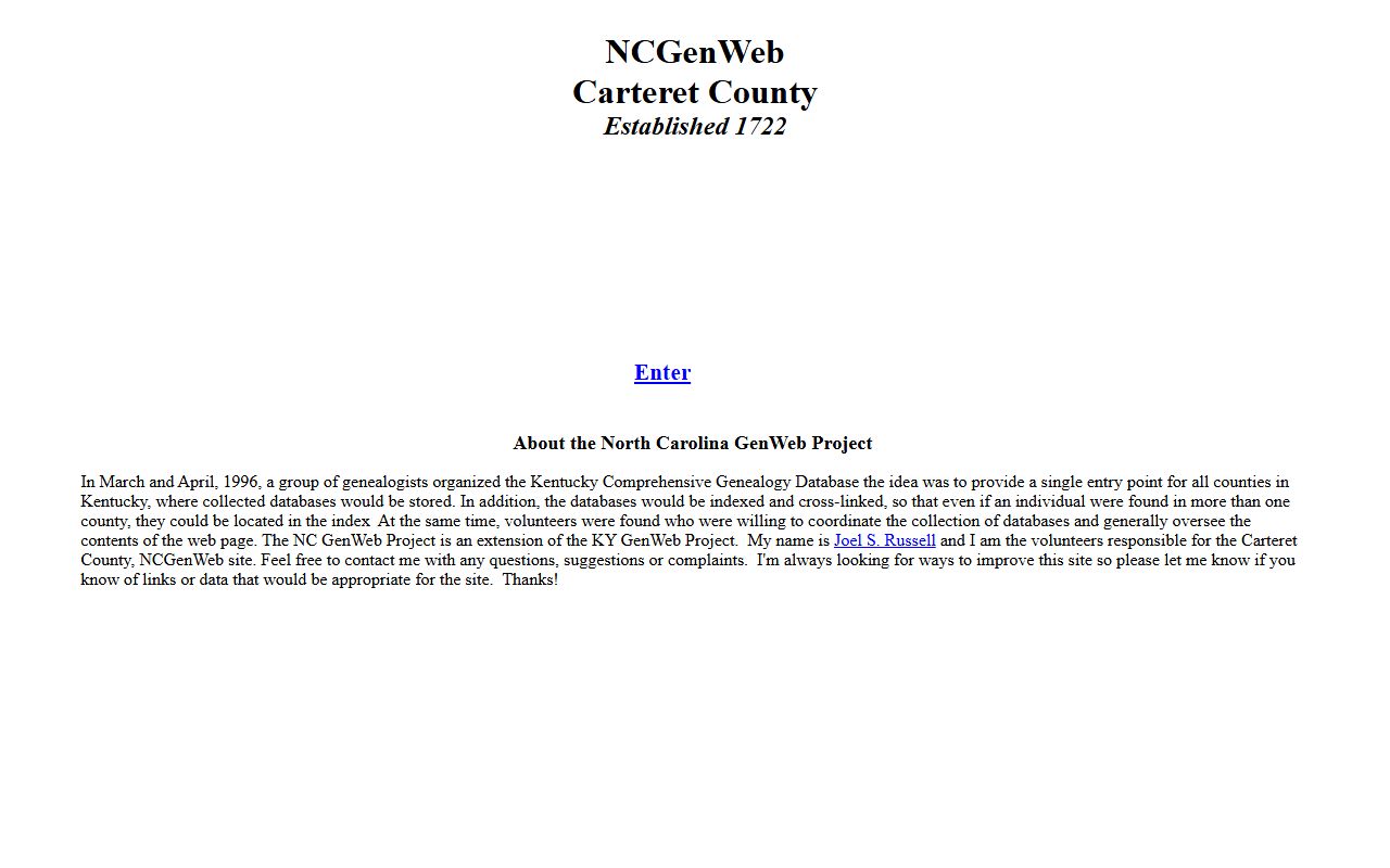 Carteret County NCGenWeb genealogy page for dissolution of marriage research