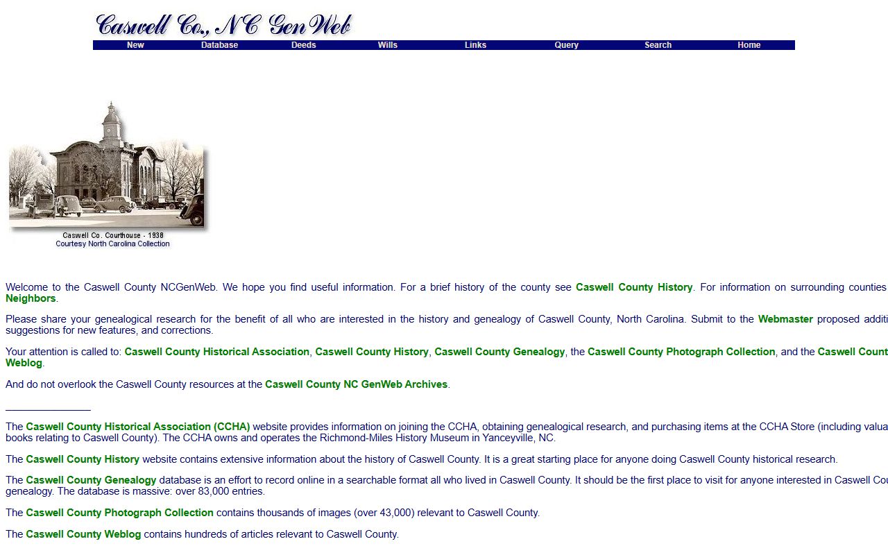 Caswell County NCGenWeb genealogy resources for dissolution of marriage research