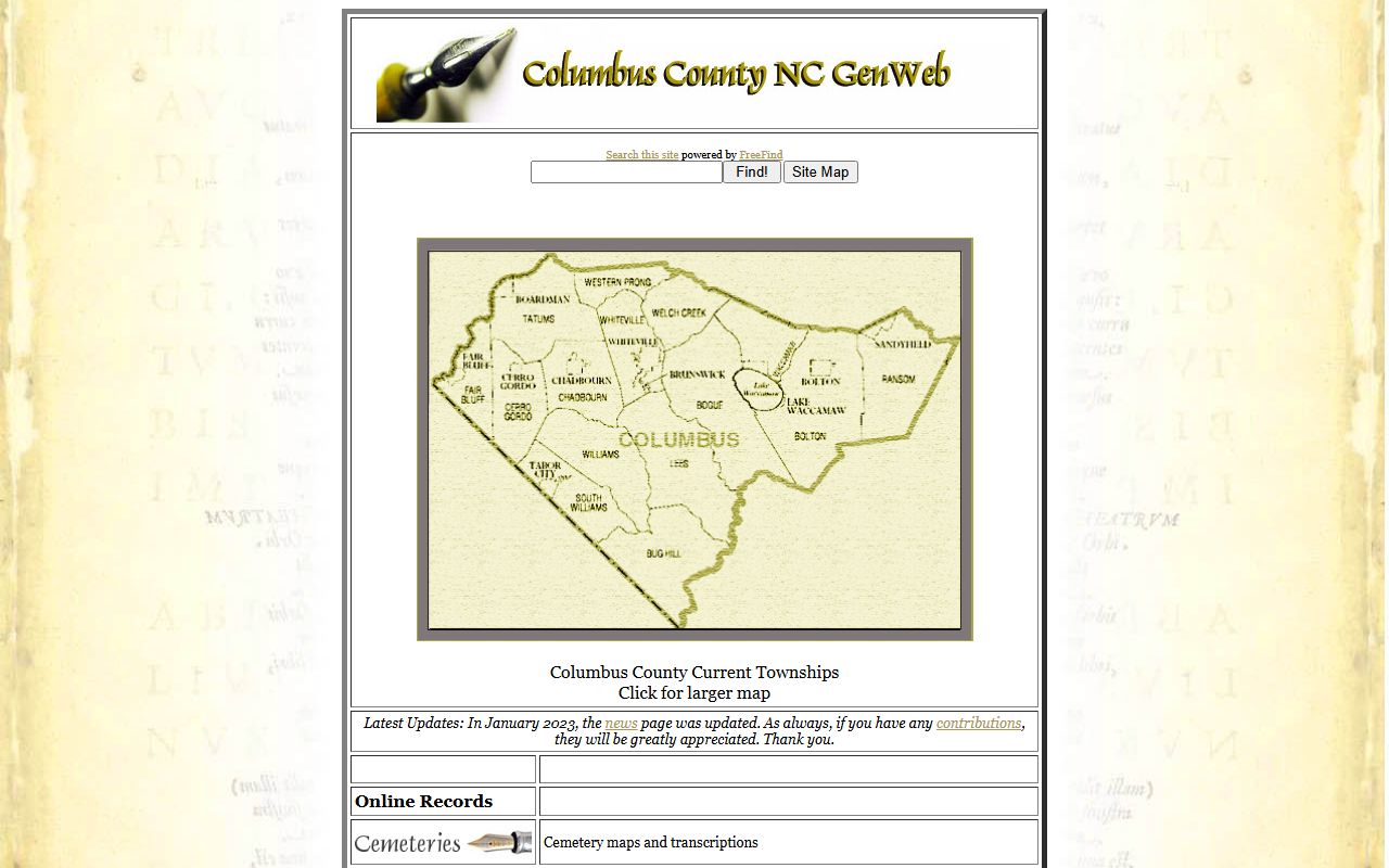 Columbus County NCGenWeb genealogy and dissolution of marriage historical records
