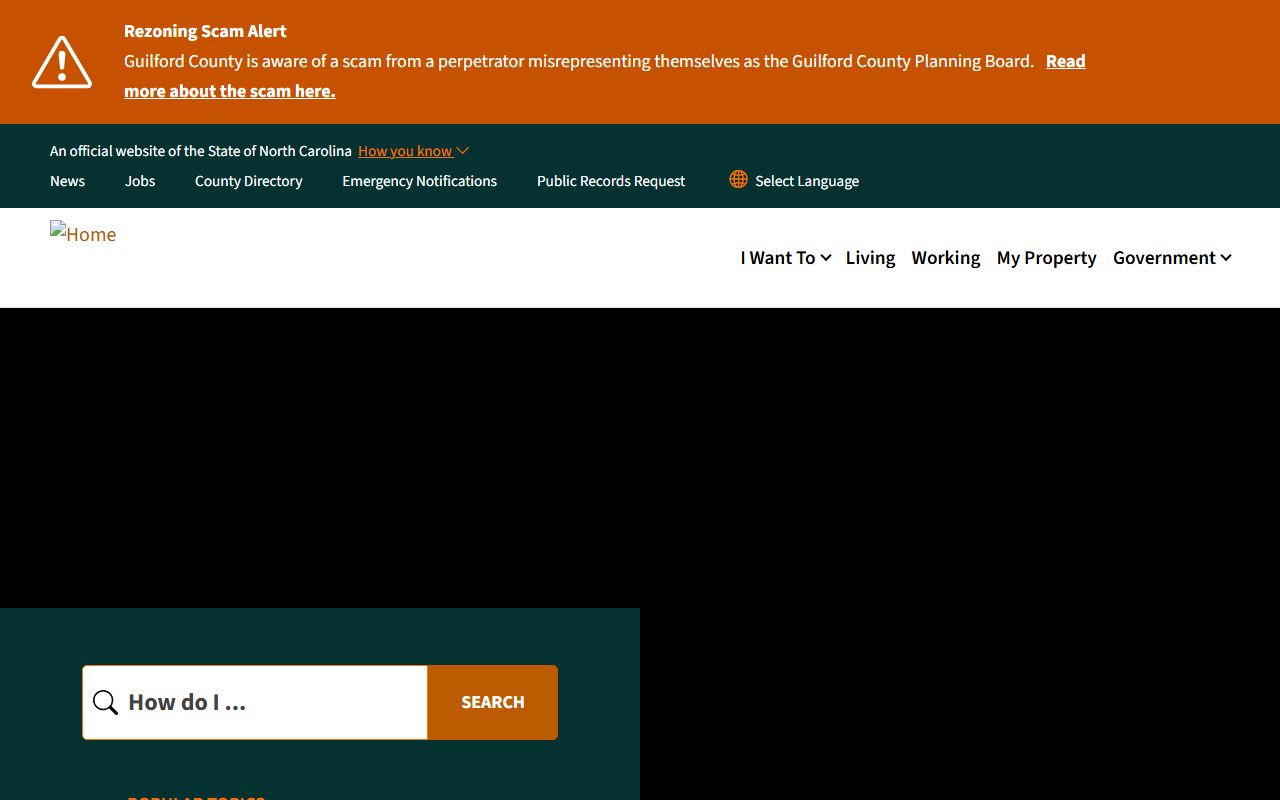 Guilford County government website for dissolution of marriage records