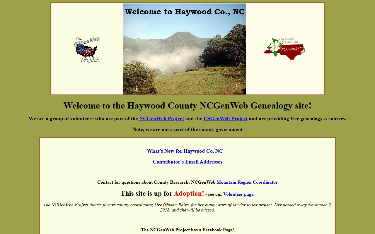 Haywood County NCGenWeb genealogy resource for dissolution of marriage research