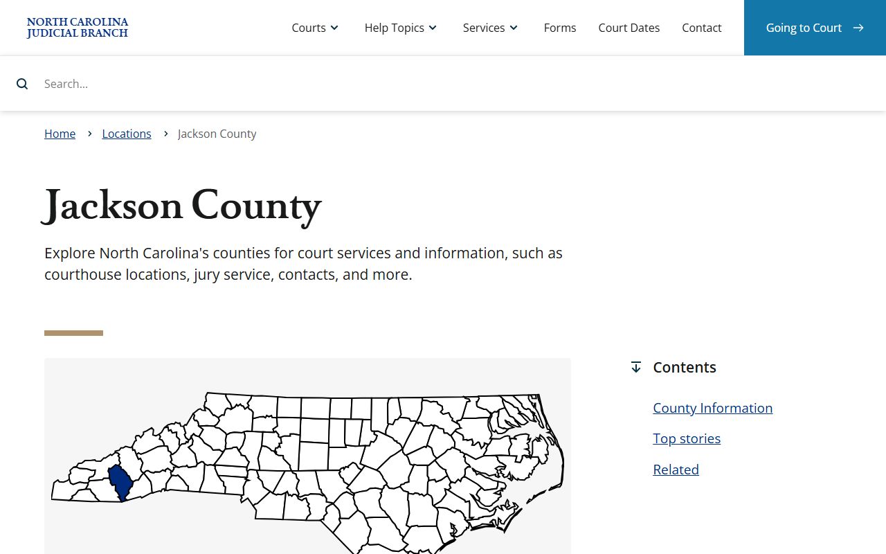 Jackson County court information page for dissolution of marriage records
