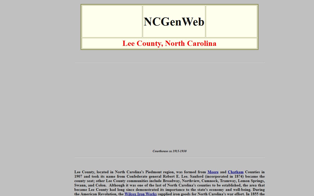 Lee County NCGenWeb resource for dissolution of marriage genealogy research