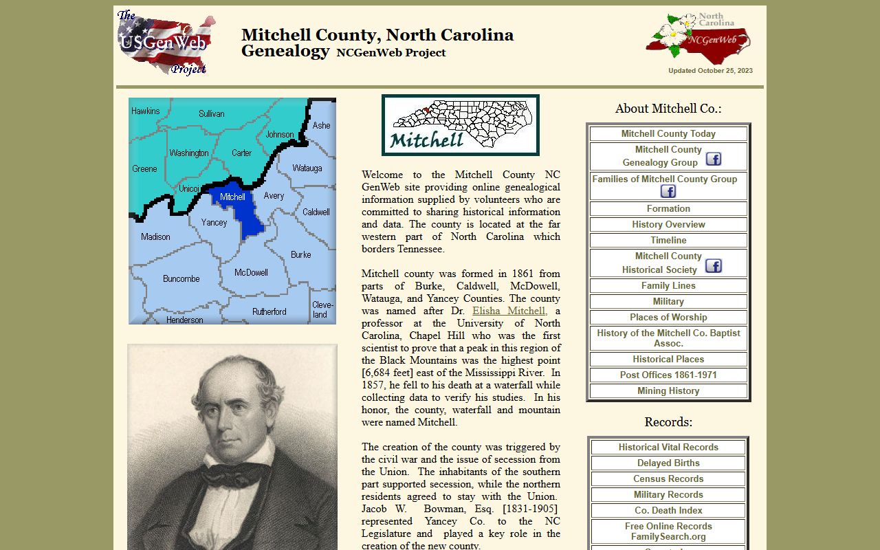 Mitchell County NCGenWeb page for historical dissolution of marriage research