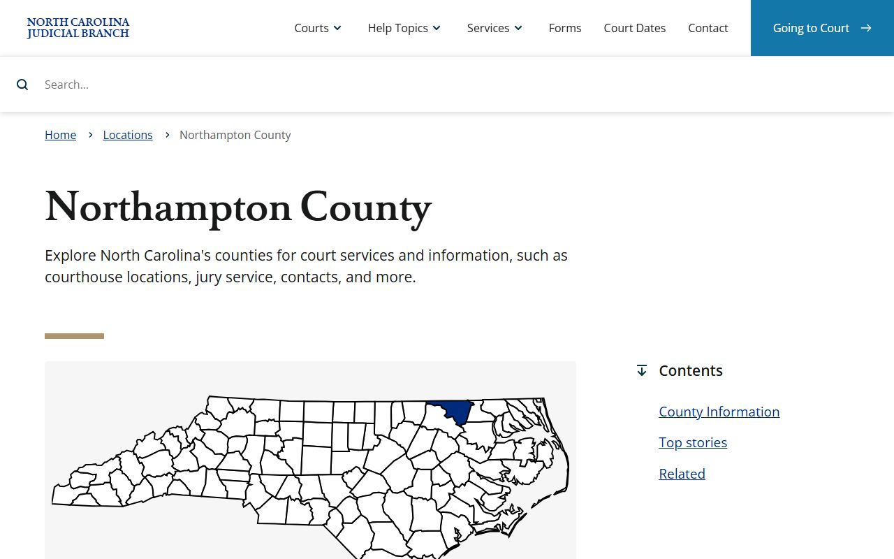 Northampton County Court information page for dissolution of marriage records in Jackson