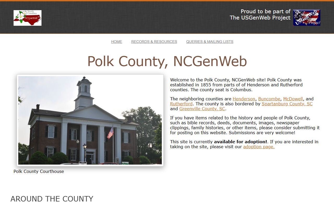 Polk County NCGenWeb genealogy resource for dissolution of marriage research