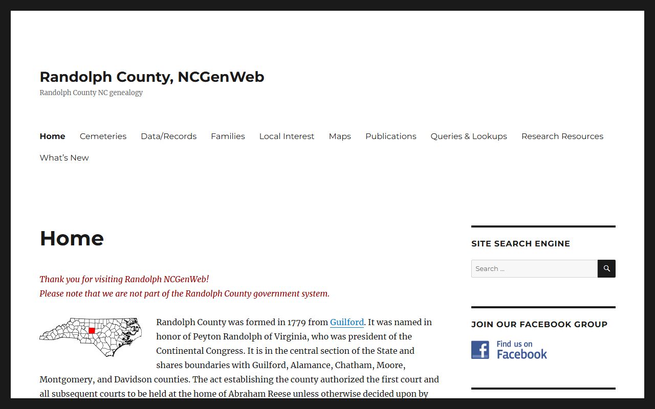 Randolph County NCGenWeb genealogy resource for dissolution of marriage research
