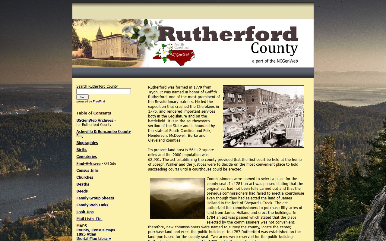 Rutherford County NCGenWeb genealogy resource for dissolution of marriage research
