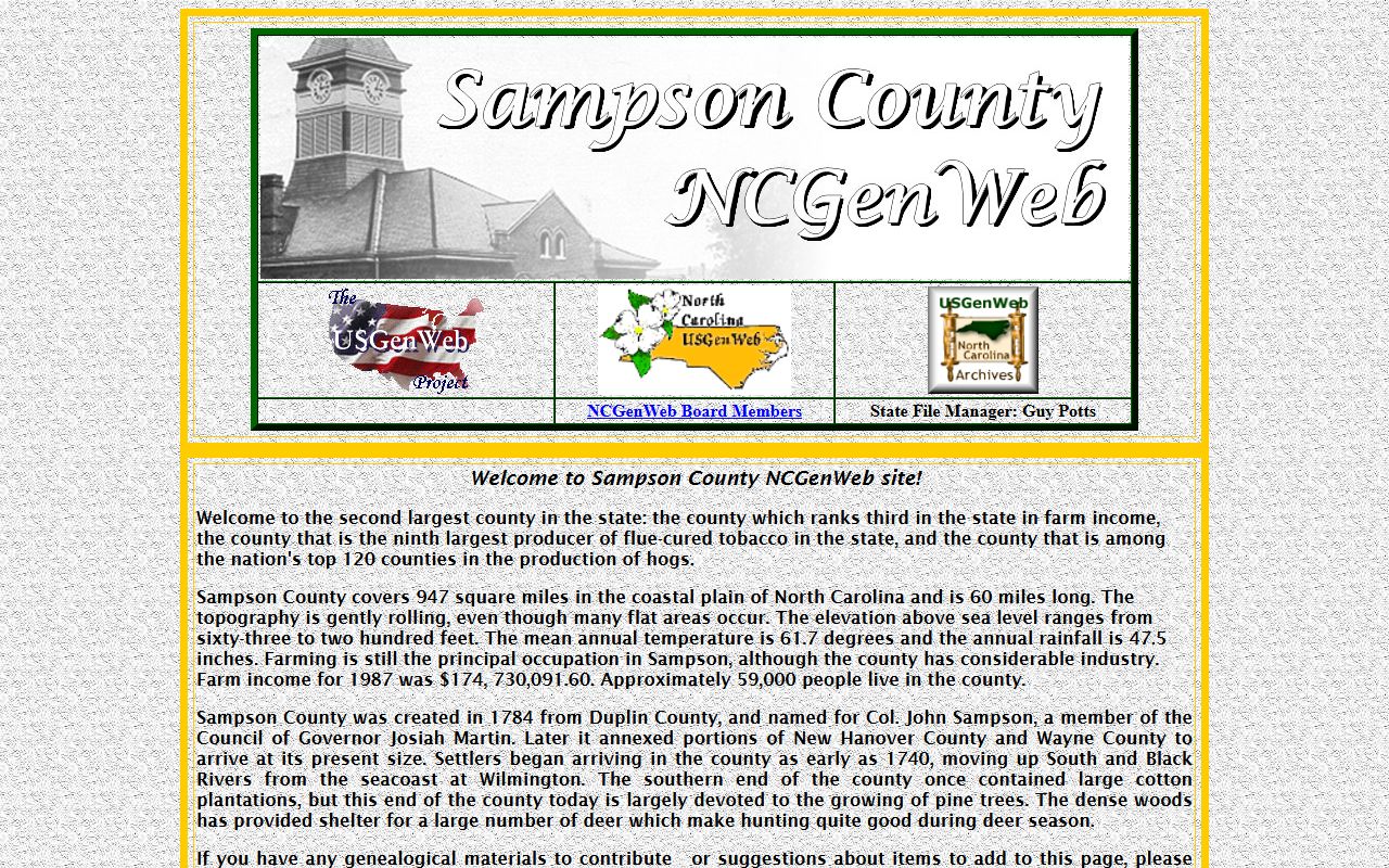 Sampson County NCGenWeb historical dissolution of marriage and court records
