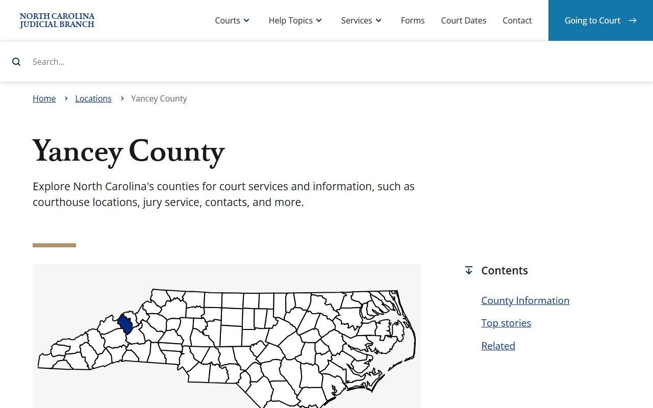 Yancey County court information for dissolution of marriage records in Burnsville