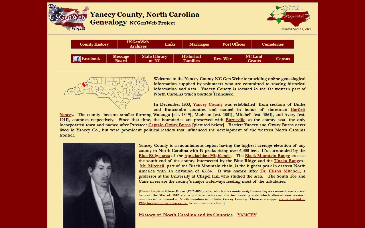 Yancey County NCGenWeb genealogy resource for historical dissolution of marriage research